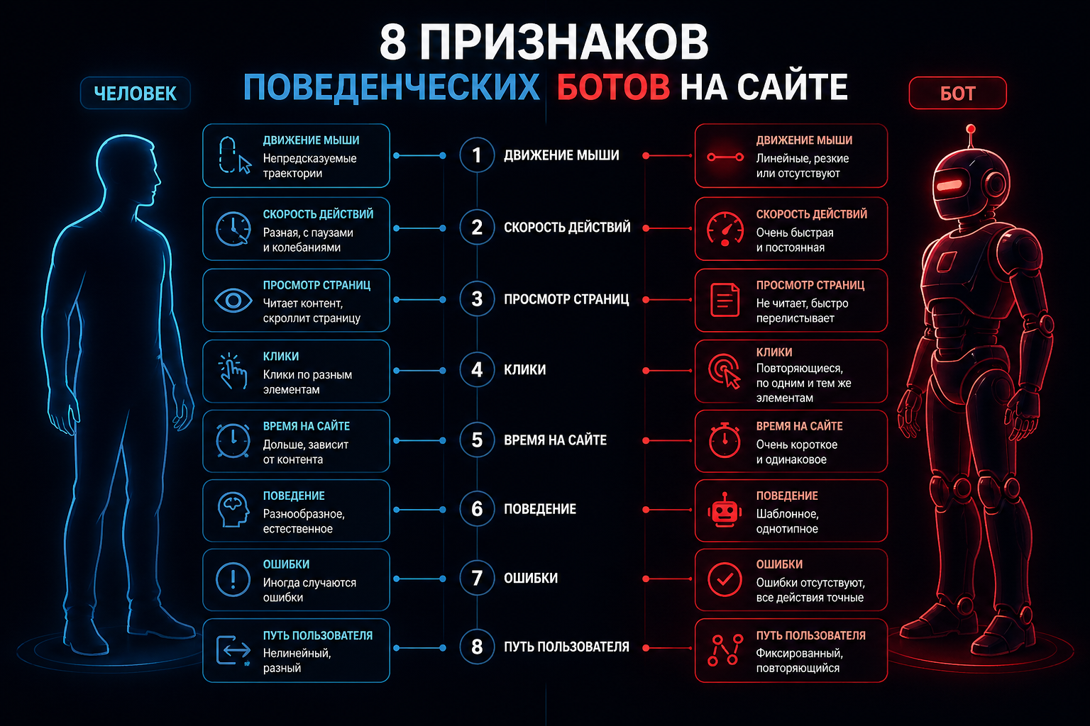 8 признаков поведенческих ботов на сайте