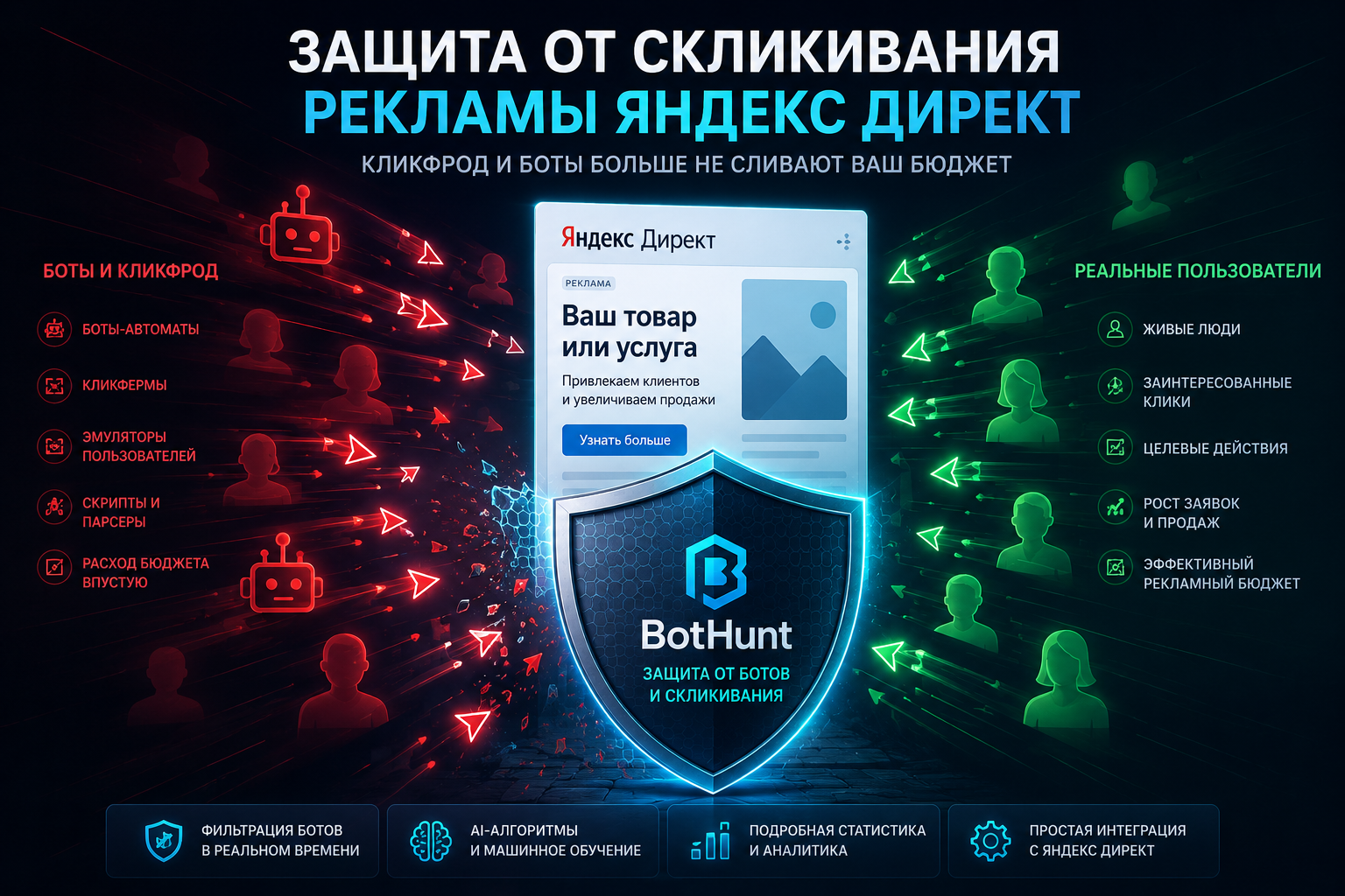 Защита от скликивания рекламы Яндекс Директ — кликфрод и боты